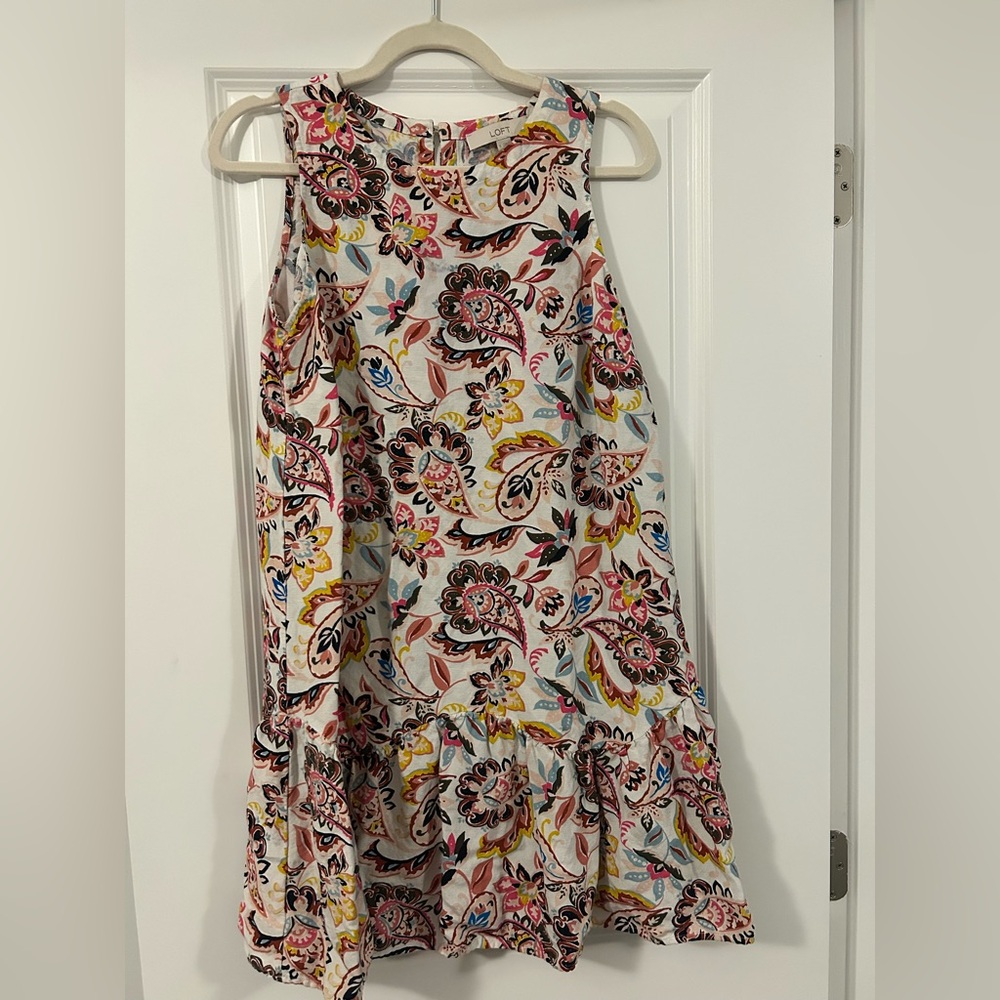 LOFT Multicolor Paisley Tiered Maxi Skirt - White Base